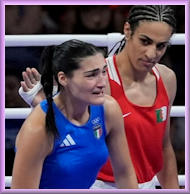 Imane Khelif consoling Angela Carini